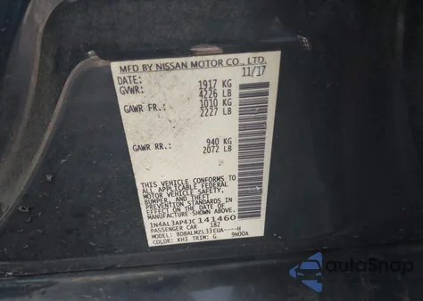 2018 Nissan Altima 2.5 Sv из США, поврежденный, VIN 1N4AL3AP4JC141460